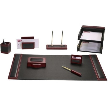 WORKSTATION Rosewood & Leather 10-Piece Desk Set, 10PK TH264276